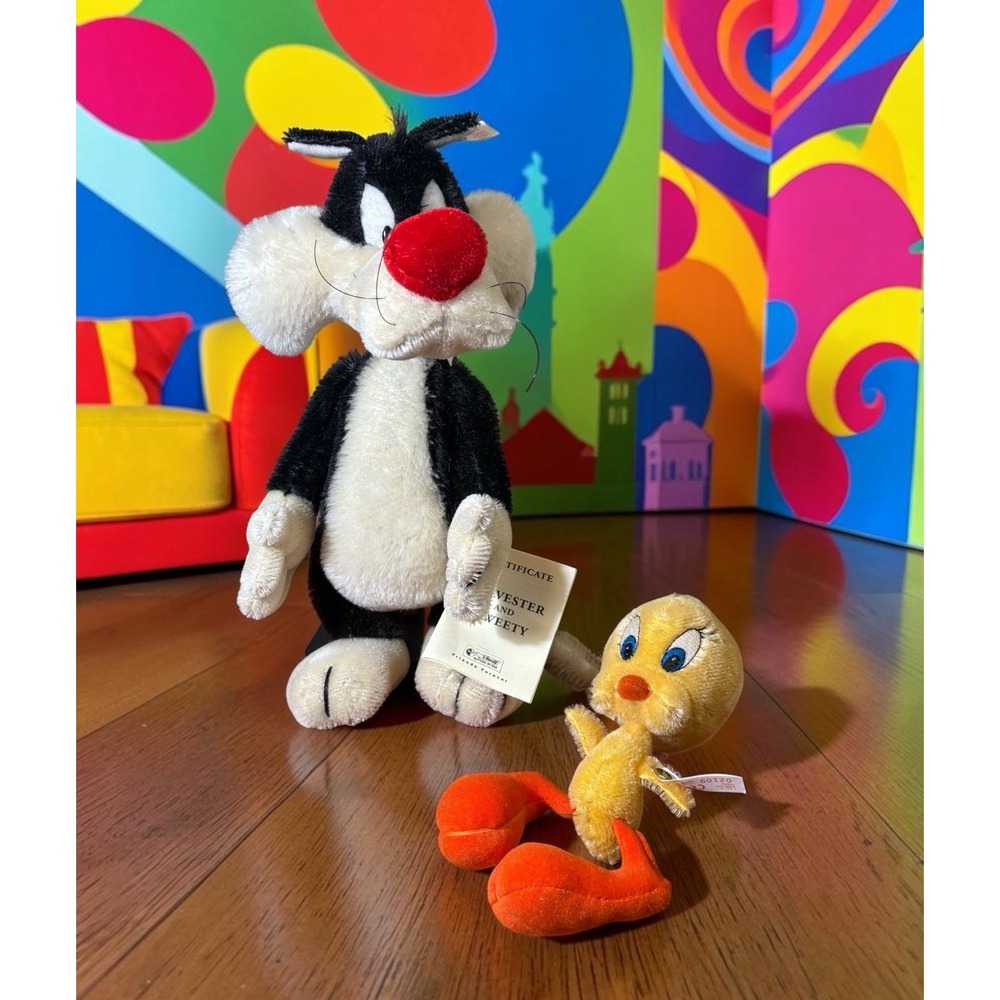 Steiff Mohair Sylvester Tweety Looney Tunes 1998 Warner Bros Limited Set 665448
